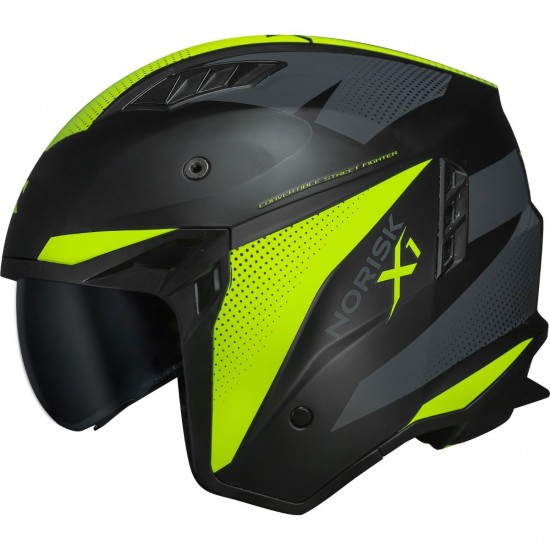 CAPACETE NORISK DARTH II X1 PRETO FOSCO COM AMARELO